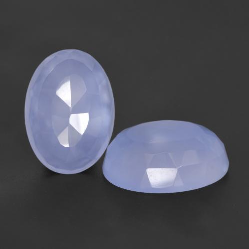 11.27캐럿 천연 바이올렛 블루 칼세도니 보석, 타원형 컷, 13.8×9.9 mm, 투명한