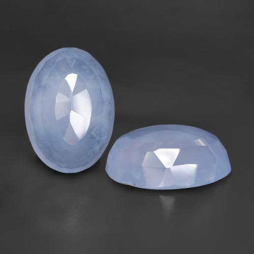 10.15캐럿 천연 자줏빛을 띤 파란색 칼세도니 보석, 타원형 컷, 13.7×10.1 mm, 투명한