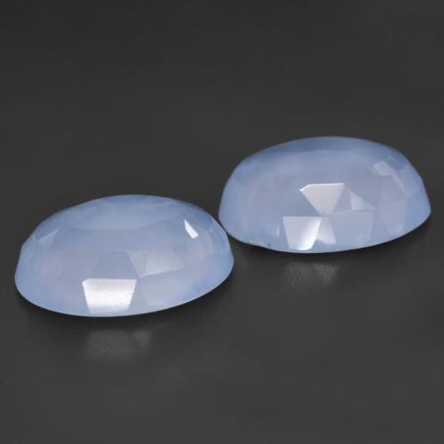 10.15캐럿 천연 자줏빛을 띤 파란색 칼세도니 보석, 타원형 컷, 13.7×10.1 mm, 투명한