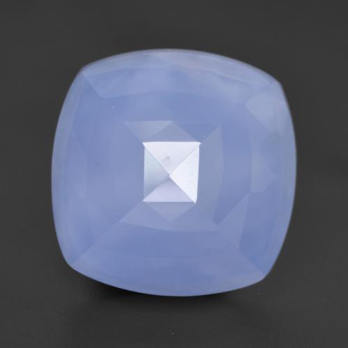 13.20캐럿 천연 라이트 퍼플리쉬 블루 칼세도니, 쿠션 컷, 15.2×15 mm, 투명한