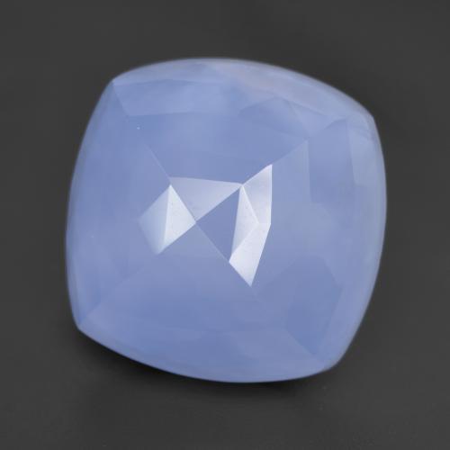 13.20캐럿 천연 라이트 퍼플리쉬 블루 칼세도니, 쿠션 컷, 15.2×15 mm, 투명한