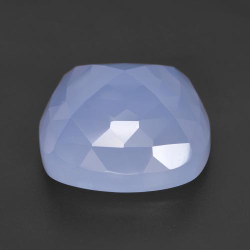 13.20캐럿 천연 라이트 퍼플리쉬 블루 칼세도니, 쿠션 컷, 15.2×15 mm, 투명한