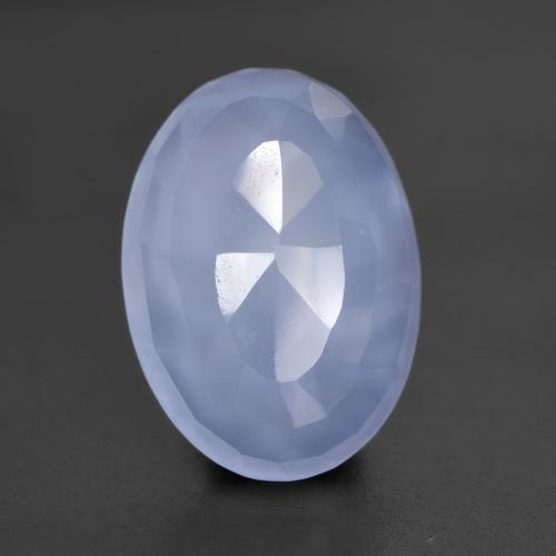 4.85캐럿 천연 자줏빛을 띤 파란색 칼세도니, 타원형 컷, 13.9×10 mm, 투명한