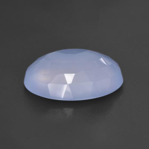 4.85캐럿 천연 자줏빛을 띤 파란색 칼세도니, 타원형 컷, 13.9×10 mm, 투명한