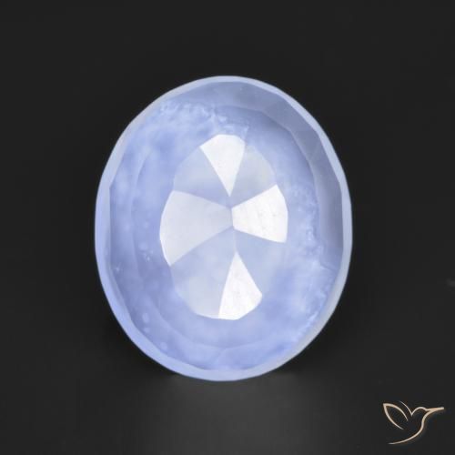 2.81ct 자연스러운 라이트 퍼플리쉬 블루 옥수, 타원형, 투명한