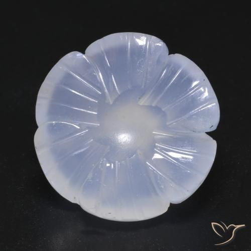 11.62ct 자연스러운 바이올렛 블루 옥수, 플라워 컷, 투명한