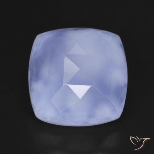 6.86ct 자연스러운 자줏빛을 띤 파란색 옥수, 방석, 투명한