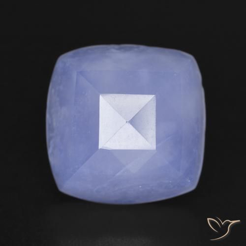 6.33ct 자연스러운 자줏빛을 띤 파란색 옥수, 방석, 투명한