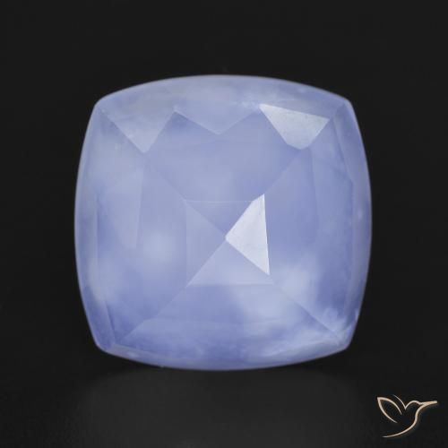 6.70ct 자연스러운 자줏빛을 띤 파란색 옥수, 방석, 투명한