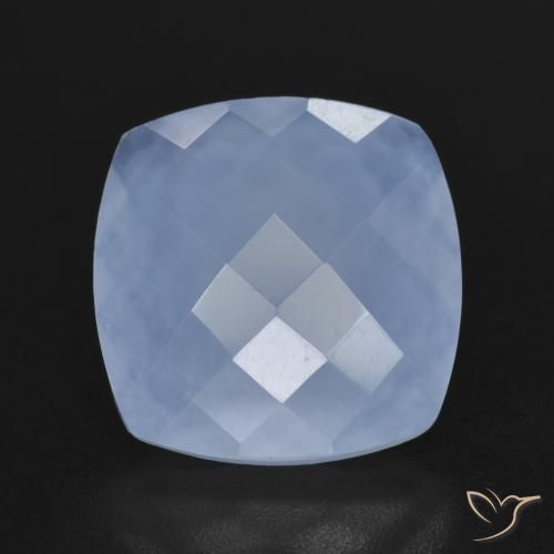 5.40ct 자연스러운 자줏빛을 띤 파란색 옥수, 방석, 투명한