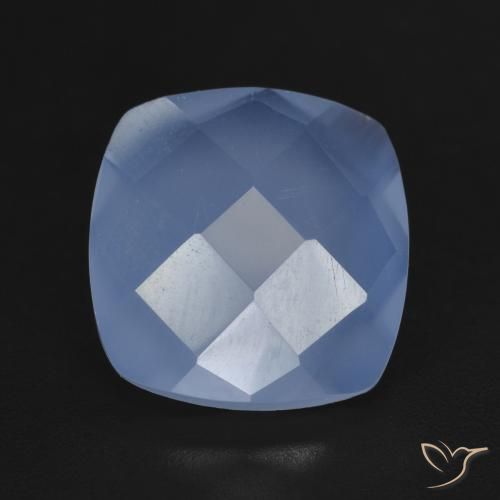 5.21ct 자연스러운 자줏빛을 띤 파란색 옥수, 방석, 투명한