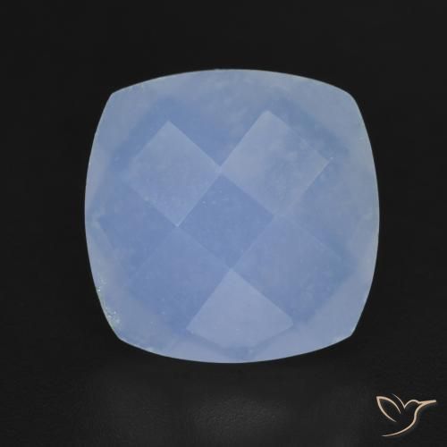 5.42ct 자연스러운 자줏빛을 띤 파란색 옥수, 방석, 투명한