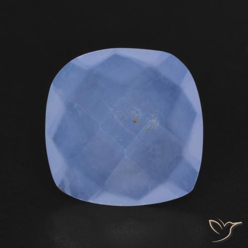 4.34ct 자연스러운 자줏빛을 띤 파란색 옥수, 방석, 투명한