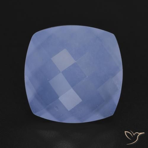 5.72ct 자연스러운 자줏빛을 띤 파란색 옥수, 방석, 투명한