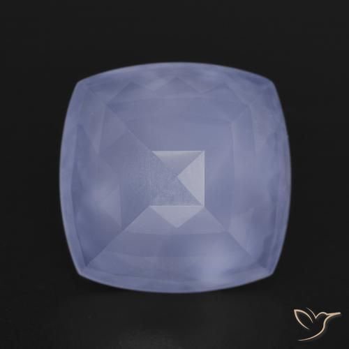 6.84ct 자연스러운 푸르스름한 보라색 옥수, 방석, 투명한