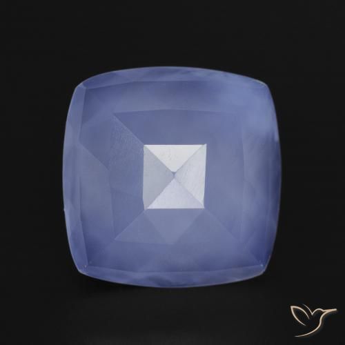 5.59ct 자연스러운 자줏빛을 띤 파란색 옥수, 방석, 투명한