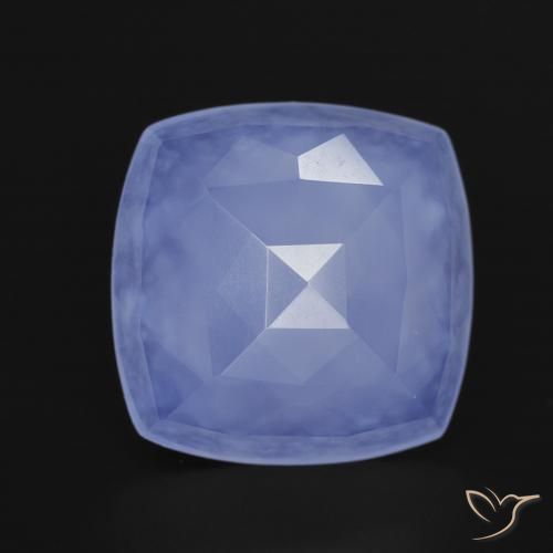 5.91ct 자연스러운 라이트 퍼플리쉬 블루 옥수, 방석, 투명한