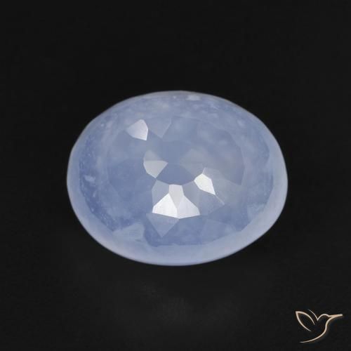 2.88ct 자연스러운 라이트 퍼플리쉬 블루 옥수, 타원형, 투명한