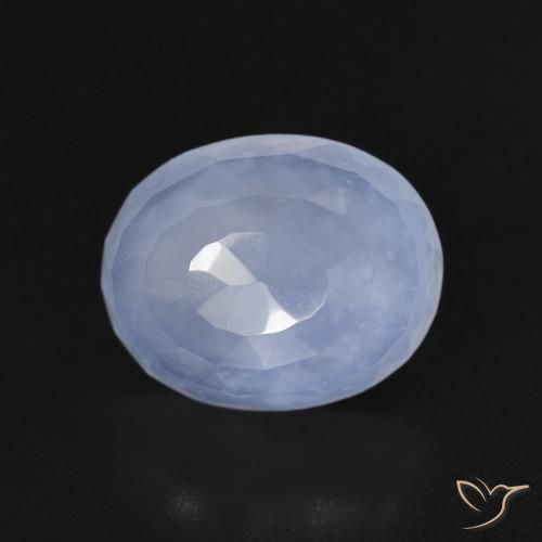 2.65ct 자연스러운 자줏빛을 띤 파란색 옥수, 타원형, 투명한