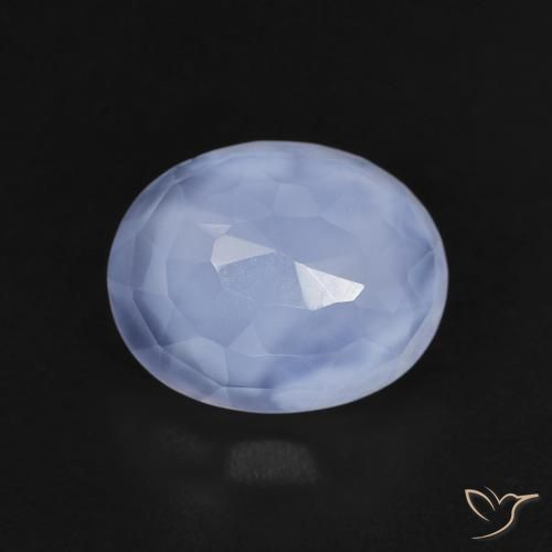 2.41ct 자연스러운 바이올렛 블루 옥수, 타원형, 투명한