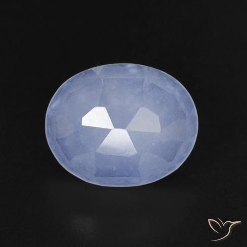 2.25ct 자연스러운 자줏빛을 띤 파란색 옥수, 타원형, 투명한