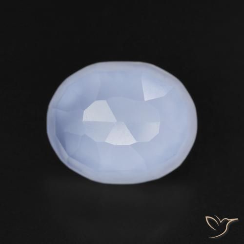 3.42ct 자연스러운 자줏빛을 띤 파란색 옥수, 타원형, 투명한