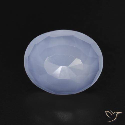 3.62ct 자연스러운 자줏빛을 띤 파란색 옥수, 타원형, 투명한