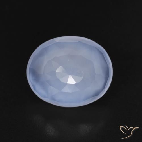 2.99ct 자연스러운 자줏빛을 띤 파란색 옥수, 타원형, 투명한