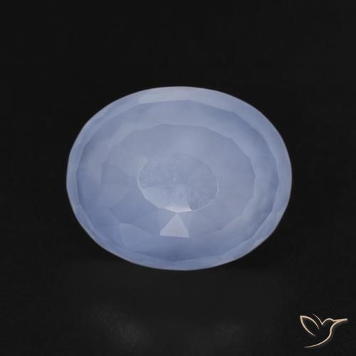 3.65ct 자연스러운 자줏빛을 띤 파란색 옥수, 타원형, 투명한