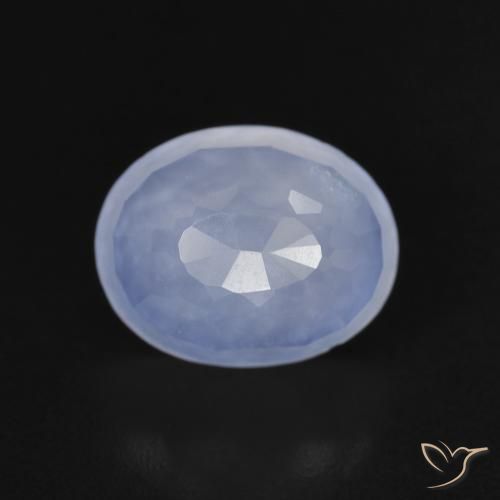 2.84ct 자연스러운 자줏빛을 띤 파란색 옥수, 타원형, 투명한