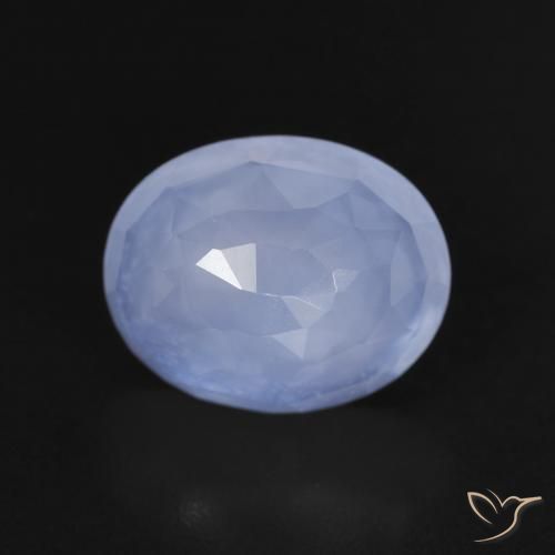2.67ct 자연스러운 자줏빛을 띤 파란색 옥수, 타원형, 투명한