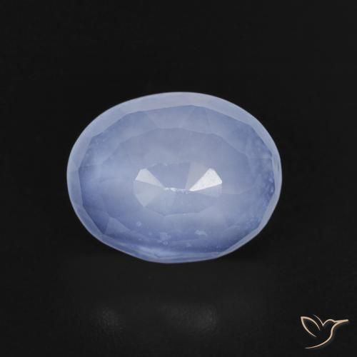 2.34ct 자연스러운 자줏빛을 띤 파란색 옥수, 타원형, 투명한