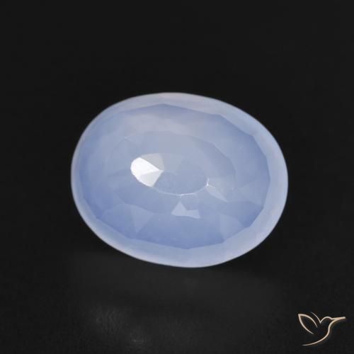 2.58ct 자연스러운 자줏빛을 띤 파란색 옥수, 타원형, 투명한