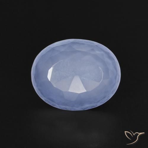 2.13ct 자연스러운 바이올렛 블루 옥수, 타원형, 투명한