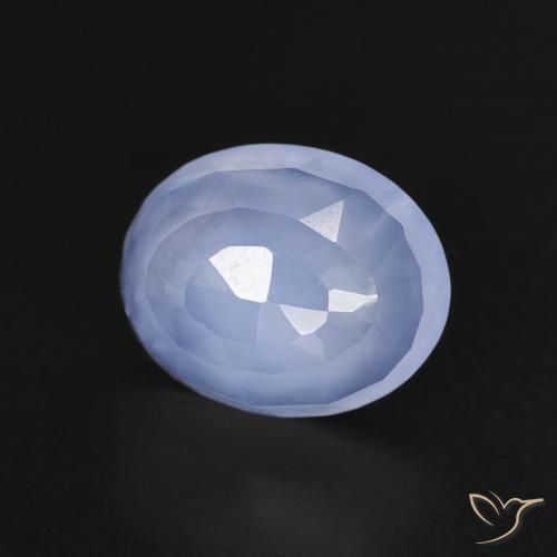 2.48ct 자연스러운 자줏빛을 띤 파란색 옥수, 타원형, 투명한