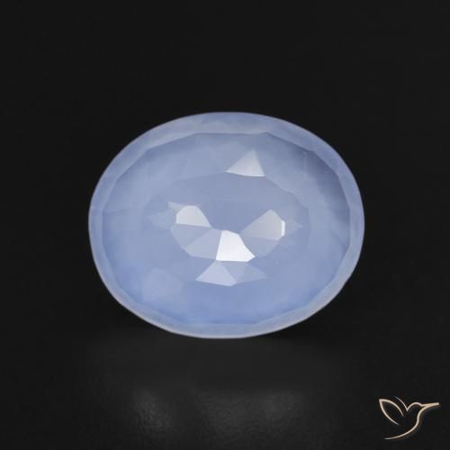 2.96ct 자연스러운 자줏빛을 띤 파란색 옥수, 타원형, 투명한