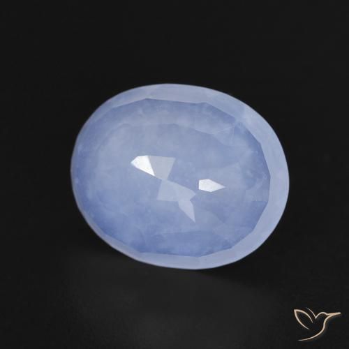 3.04ct 자연스러운 바이올렛 블루 옥수, 타원형, 투명한