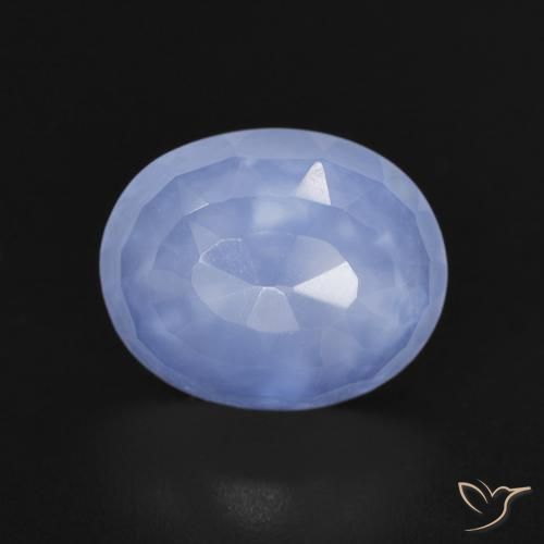 3.32ct 자연스러운 자줏빛을 띤 파란색 옥수, 타원형, 투명한
