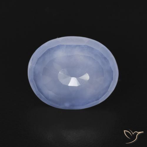 2.35ct 자연스러운 자줏빛을 띤 파란색 옥수, 타원형, 투명한