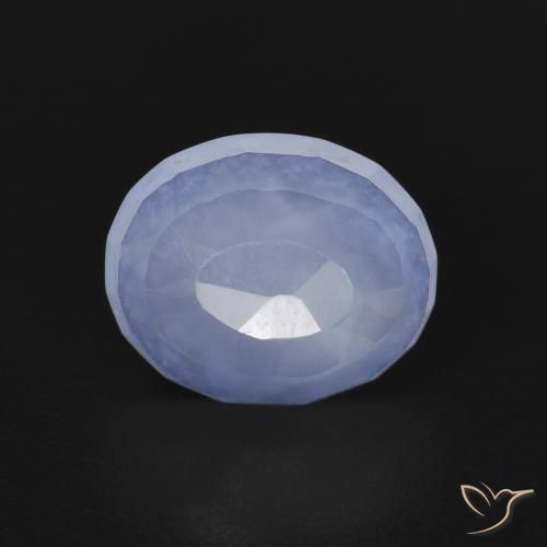 2.36ct 자연스러운 자줏빛을 띤 파란색 옥수, 타원형, 투명한