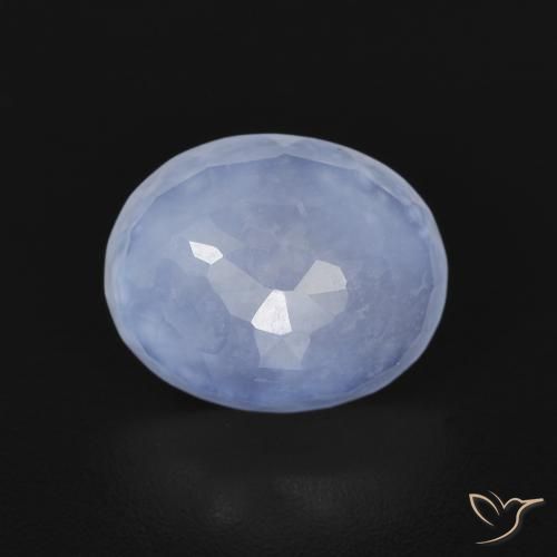 2.34ct 자연스러운 자줏빛을 띤 파란색 옥수, 타원형, 투명한