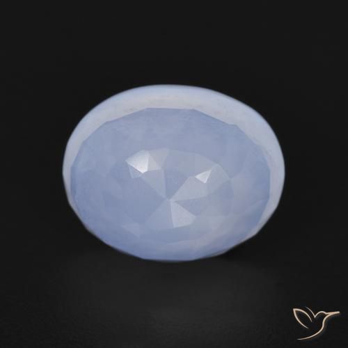 3.00ct 자연스러운 자줏빛을 띤 파란색 옥수, 타원형, 투명한