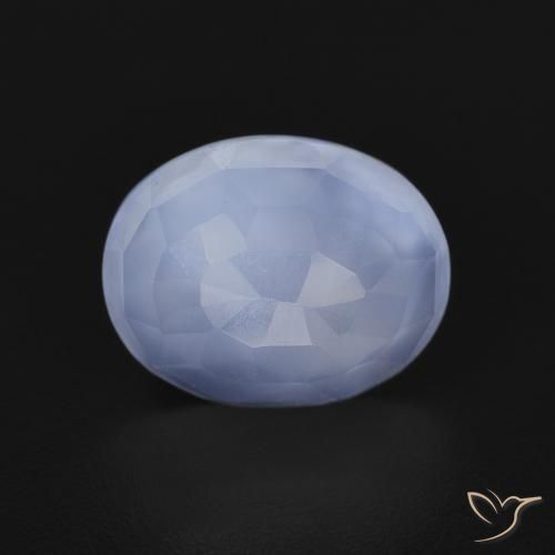 2.56ct 자연스러운 자줏빛을 띤 파란색 옥수, 타원형, 투명한