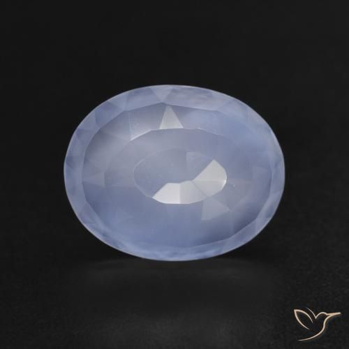 2.54ct 자연스러운 자줏빛을 띤 파란색 옥수, 타원형, 투명한