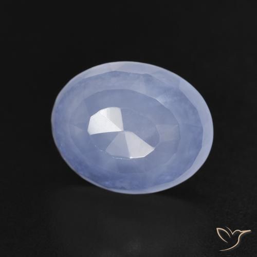 2.87ct 자연스러운 자줏빛을 띤 파란색 옥수, 타원형, 투명한