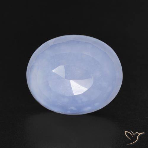 3.46ct 자연스러운 바이올렛 블루 옥수, 타원형, 투명한