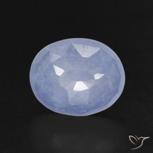 3.40ct 자연스러운 자줏빛을 띤 파란색 옥수, 타원형, 투명한