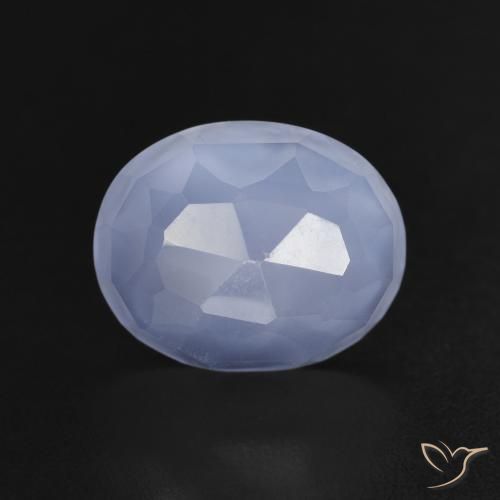3.60ct 자연스러운 자줏빛을 띤 파란색 옥수, 타원형, 투명한