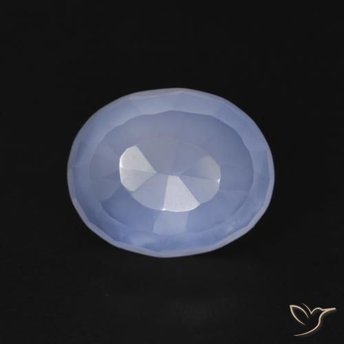 3.54ct 자연스러운 자줏빛을 띤 파란색 옥수, 타원형, 투명한