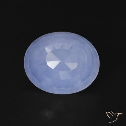 3.56ct 자연스러운 자줏빛을 띤 파란색 옥수, 타원형, 투명한